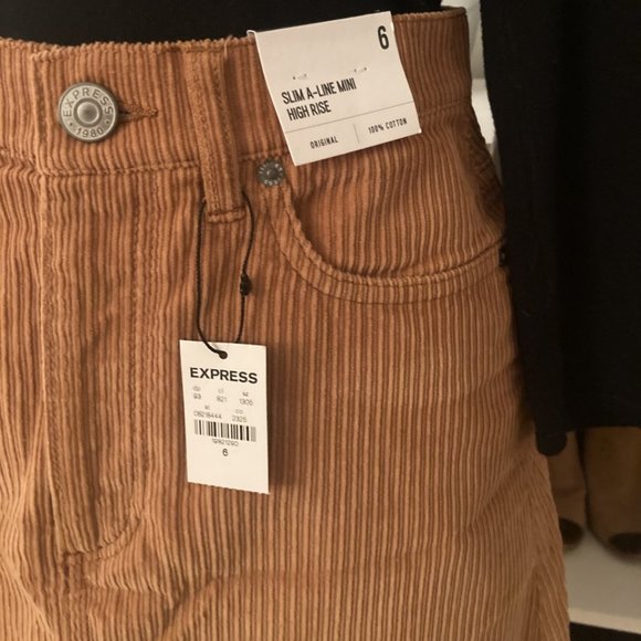 Express High Waisted Corduroy Skirt - Picture 3 of 4